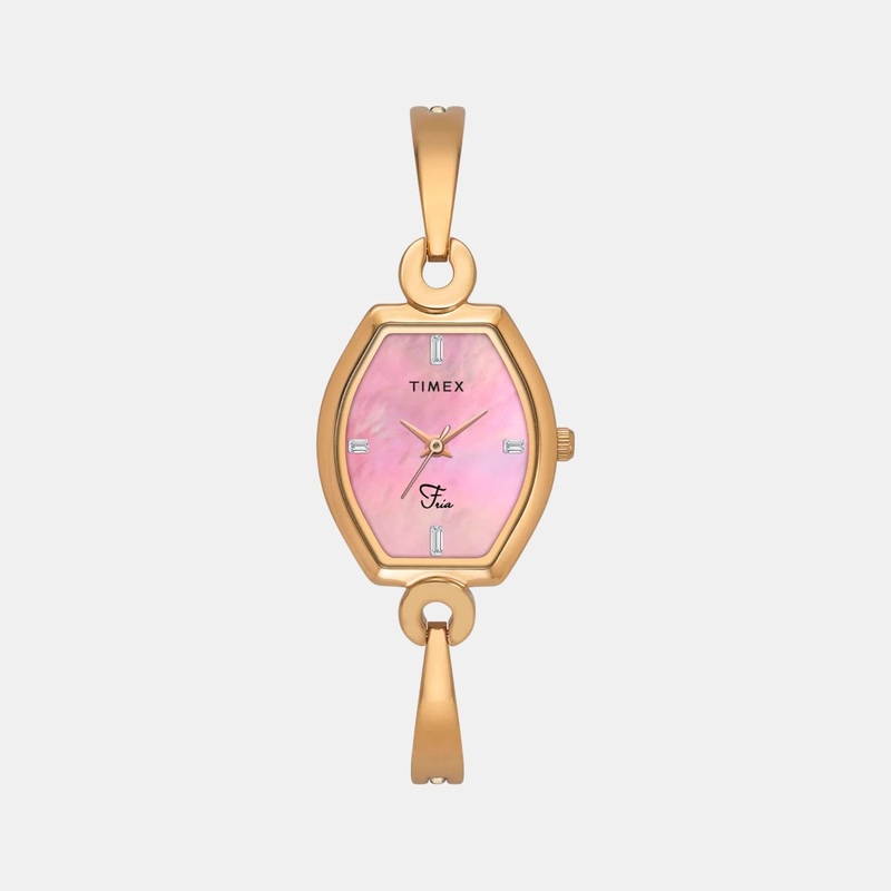 Women Quartz Mother of Pearl Dial Analog Brass Watch TWEL19702