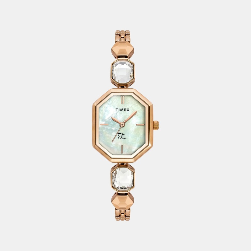 Women Quartz Mother Of Pearl Dial Analog Brass Watch TWEL21101