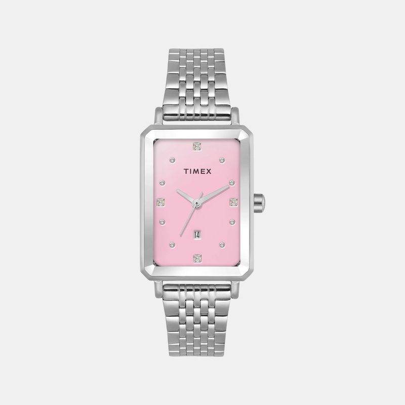 Women Quartz Pink Dial Analog Stainless Steel Watch TWEL20801
