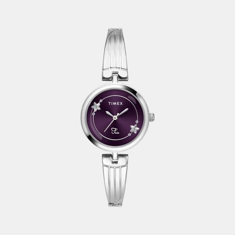 Women Quartz Violet Dial Analog Brass Watch TWEL19800