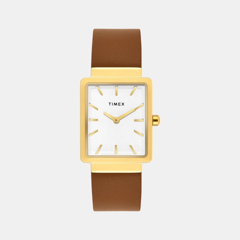 Women Quartz White Dial Analog Leather Watch TWEL20700