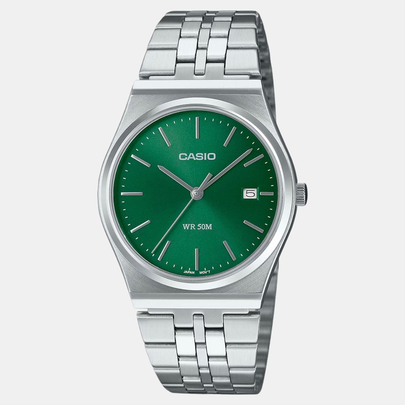 Enticer Men Quartz Green Dial Analog Stainless Steel Watch MTP-B145D-3AVDF A2236