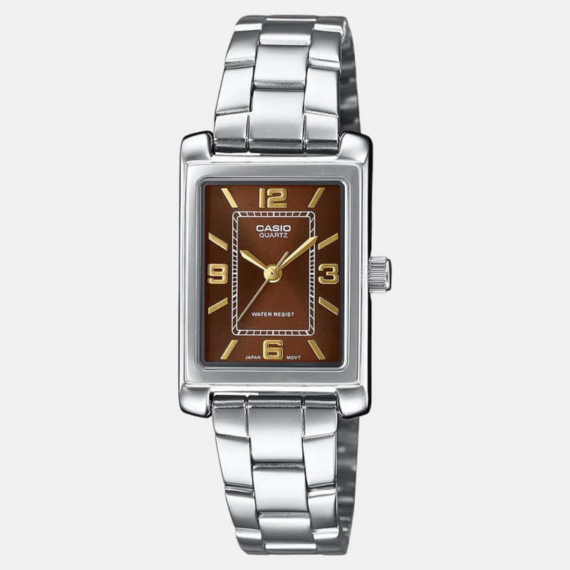 Enticer Women Quartz Brown Dial Analog Stainless Steel Watch LTP-1234DD-5ADF A2356