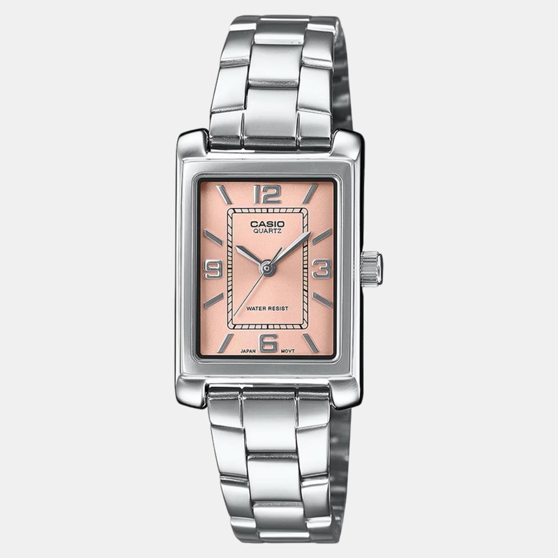 Enticer Women Quartz Peach Dial Analog Stainless Steel Watch LTP-1234DD-4ADF A2355