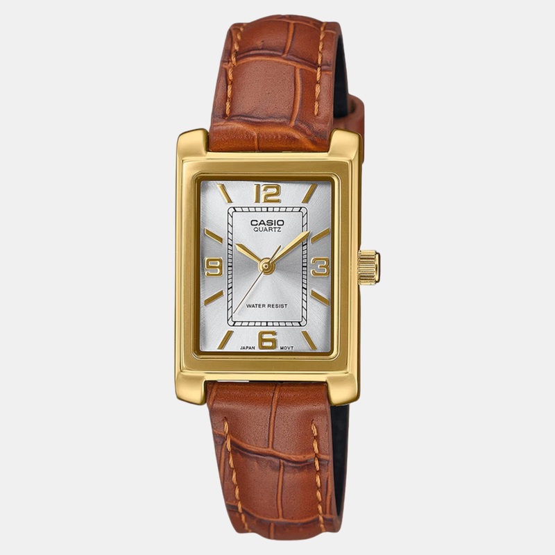 Enticer Women Quartz White Dial Analog Leather Watch LTP-1234GLL-7ADF A2358