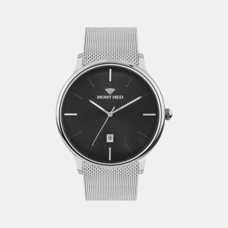 Men Quartz Black Dial Analog Mesh Watch G1052E-B1104