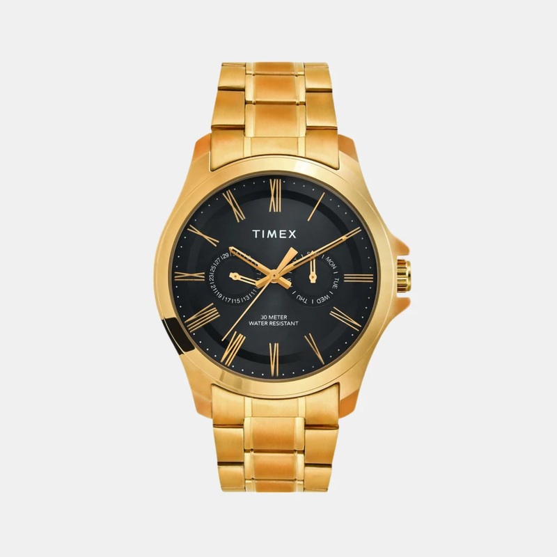 Men Quartz Black Dial Analog Stainless Steel Watch TW000X129