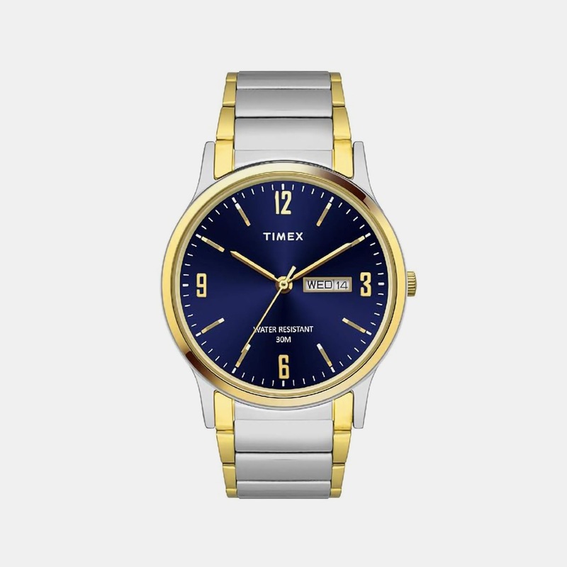 Men Quartz Blue Dial Analog Stainless Steel Watch TW000R436