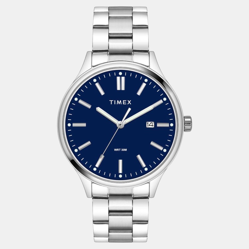 Men Quartz Dark Blue Dial Analog Stainless Steel Watch TWEG18429