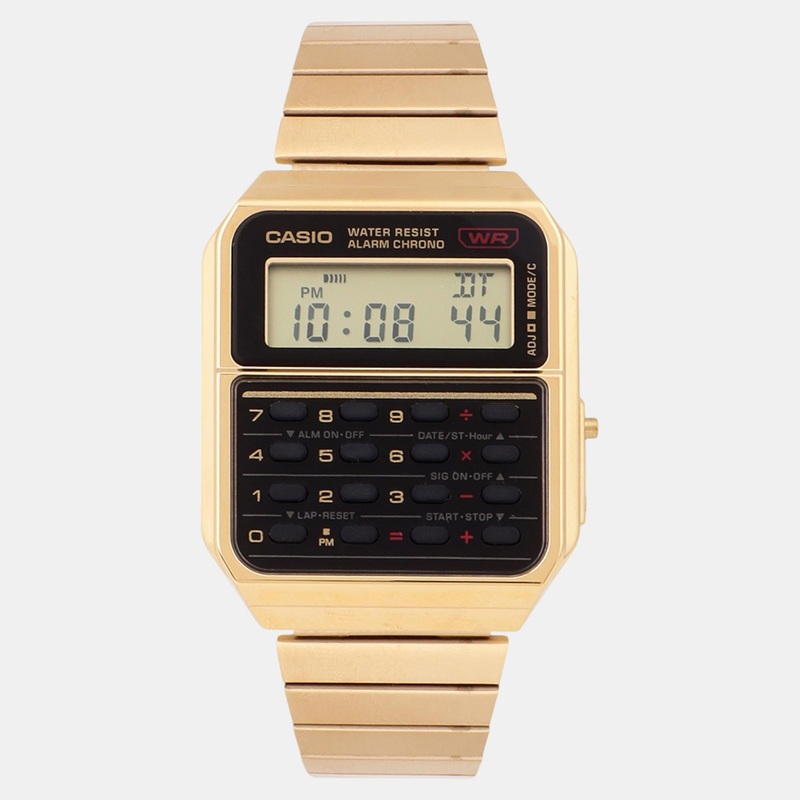 Vintage Unisex Quartz Gold Dial Digital Stainless Steel Watch CA-500WEG-1ADF C011
