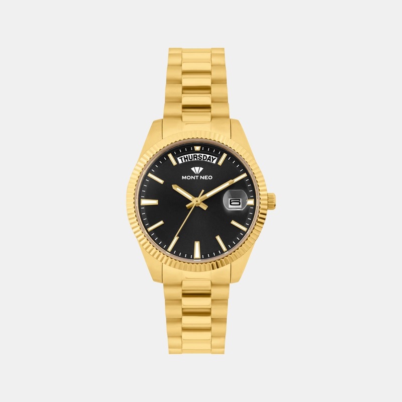 Women Quartz Black Dial Analog Stainless Steel Watch L3505D-M2204