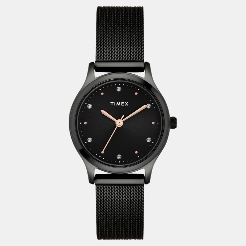Women Quartz Black Dial Analog Stainless Steel Watch TW0TL8716