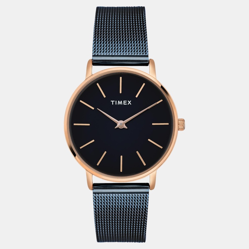 Women Quartz Black Dial Analog Stainless Steel Watch TWEL15611