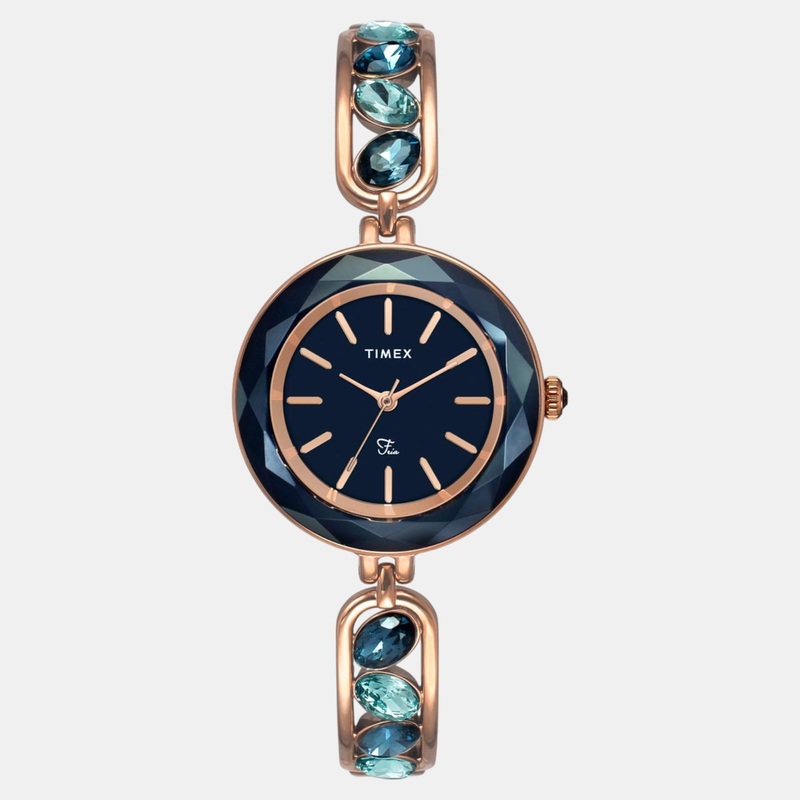 Women Quartz Blue Dial Analog Brass Watch TWEL17604