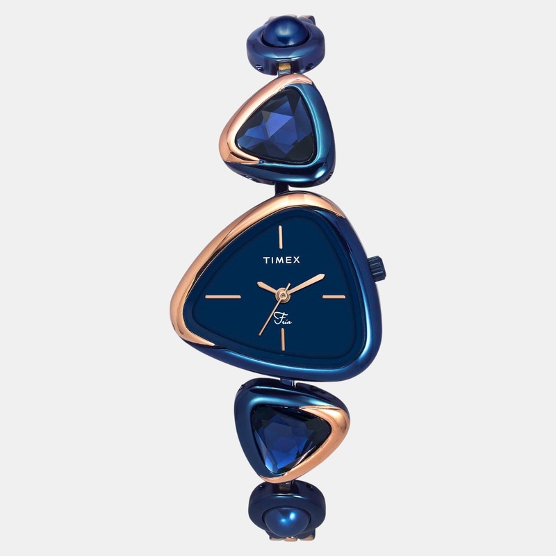 Women Quartz Blue Dial Analog Brass Watch TWEL17702