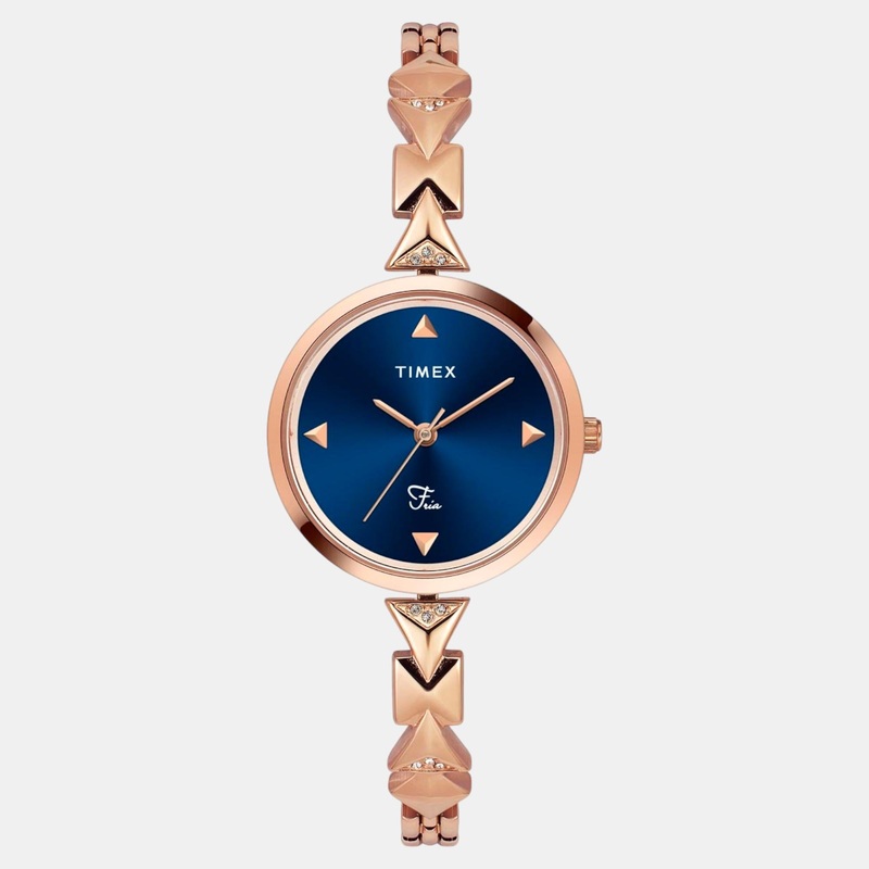 Women Quartz Blue Dial Analog Brass Watch TWEL18305