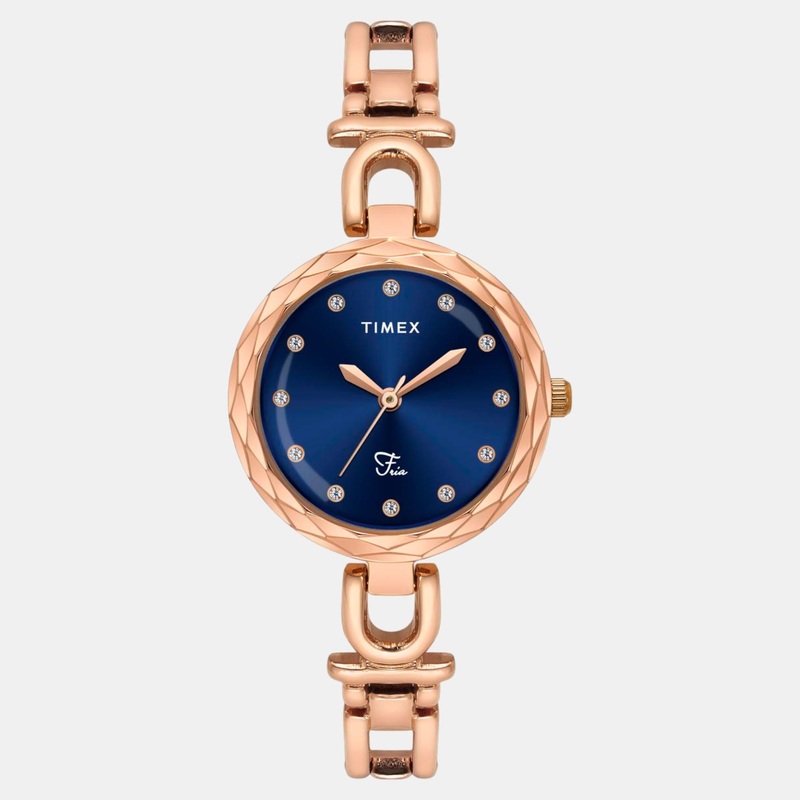 Women Quartz Blue Dial Analog Brass Watch TWEL19901