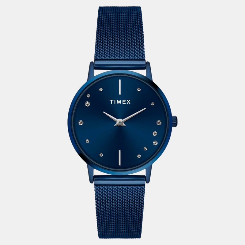 Women Quartz Blue Dial Analog Stainless Steel Watch TWEL15620