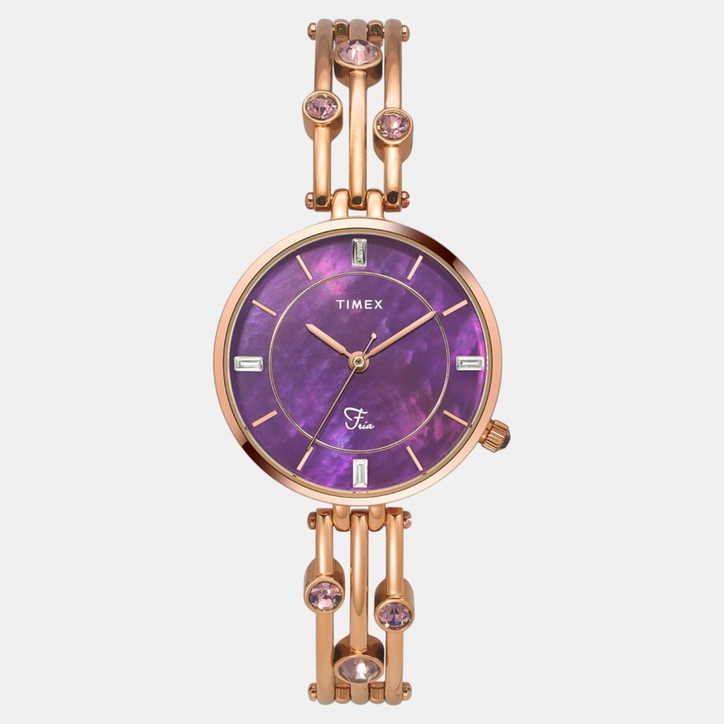 Women Quartz Mother of Pearl Dial Analog Brass Watch TWEL16005