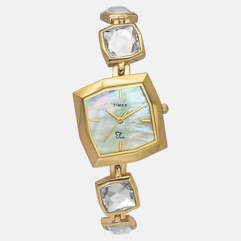 Women Quartz Mother of Pearl Dial Analog Brass Watch TWEL16104