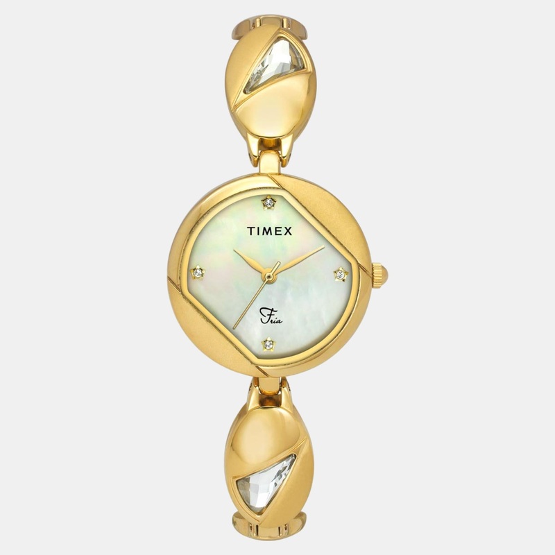 Women Quartz Mother of Pearl Dial Analog Brass Watch TWEL16305