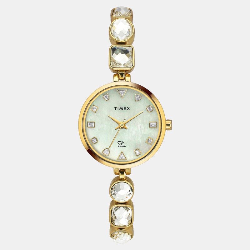Women Quartz Mother of Pearl Dial Analog Brass Watch TWEL17304