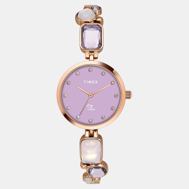 Women Quartz Purple Dial Analog Brass Watch TWEL17803