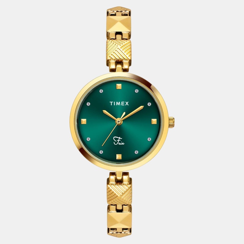 Women Quartz Teal Dial Analog Brass Watch TWEL18308