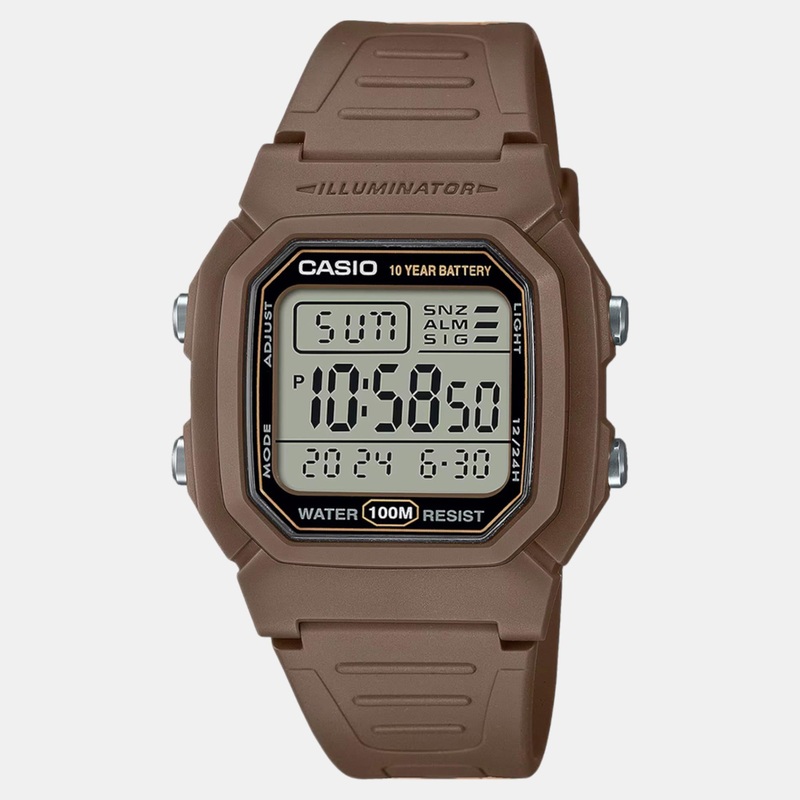 Youth Unisex Quartz Black Dial Digital Resin Watch W-800H-5AVDF - D334