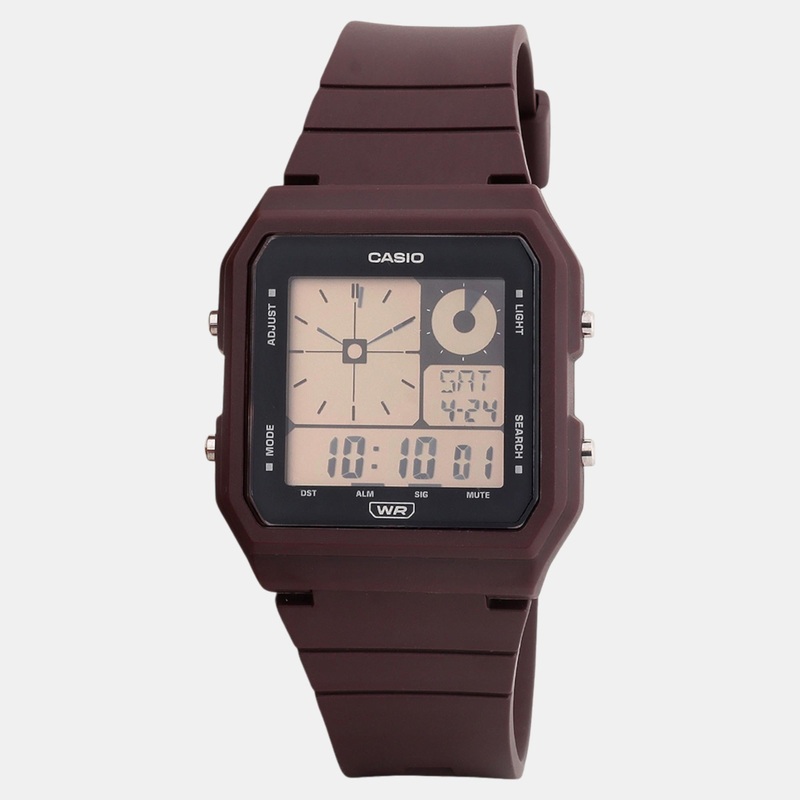 Youth Unisex Quartz Purple Dial Digital Resin Watch LF-20W-5ADF D313