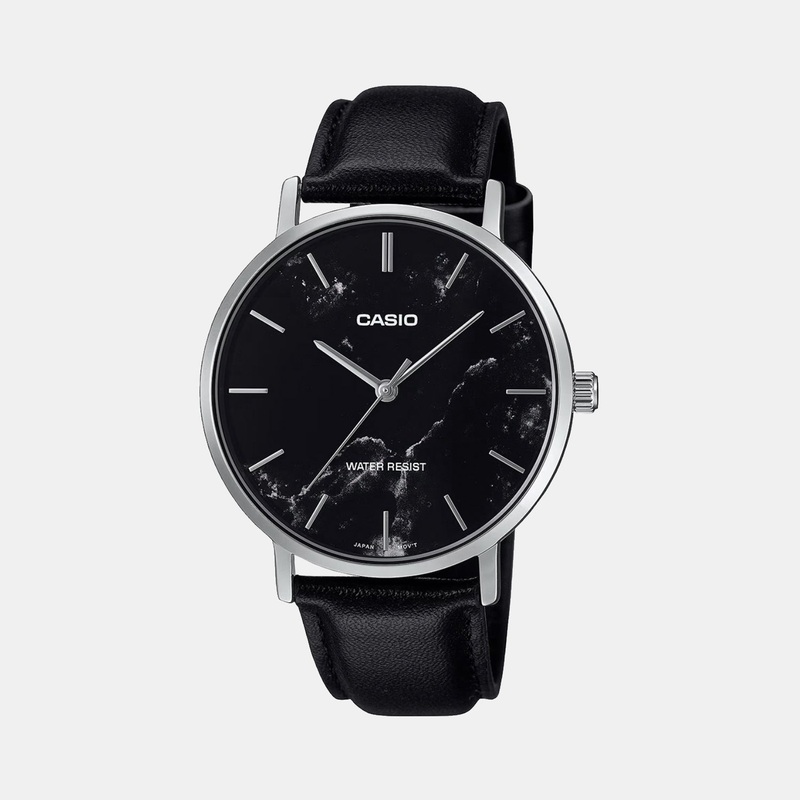 Enticer Men Quartz Black Dial Analog Leather Watch MTP-VT01LM-1AUDF A2351