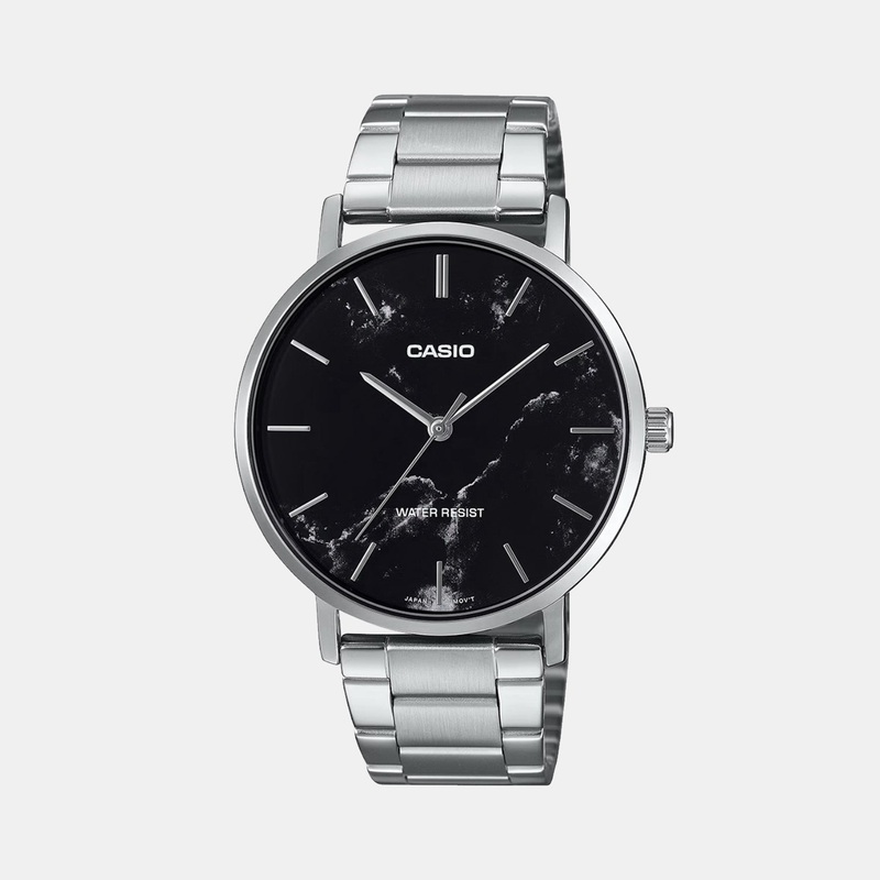 Enticer Men Quartz Black Dial Analog Stainless Steel Watch MTP-VT01DM-1AUDF A2349