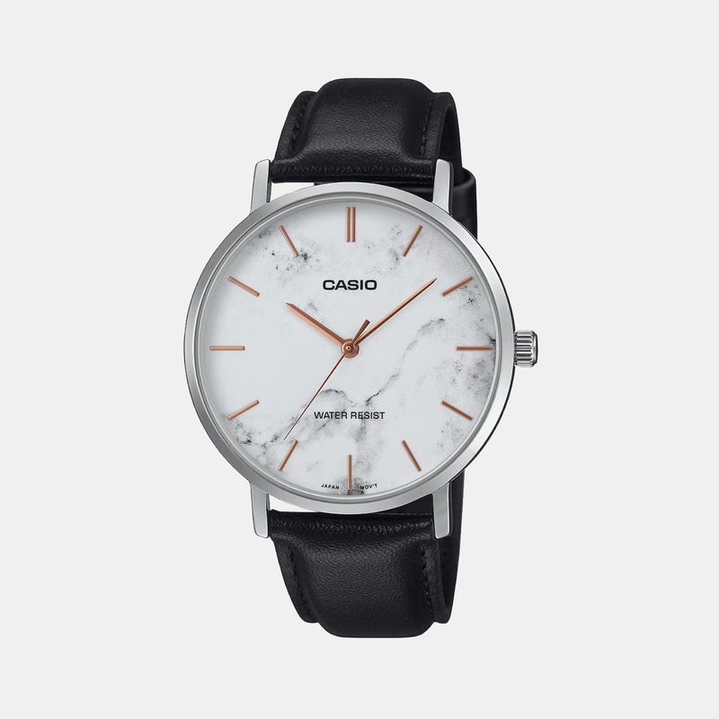 Enticer Men Quartz White Dial Analog Leather Watch MTP-VT01LM-7AUDF A2352