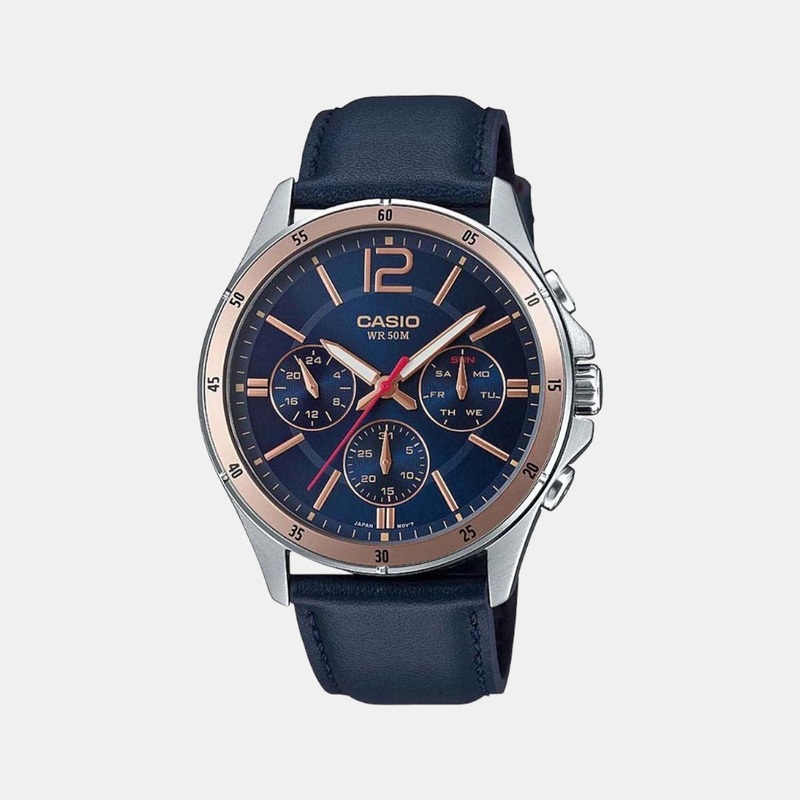Enticer Men's Chronograph Leather Watch A1889 - MTP-1374HL-2AVIF