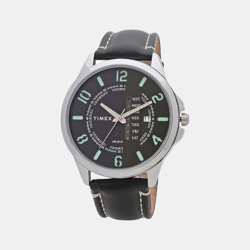 Men Black Analog Leather Watch TWEG16502
