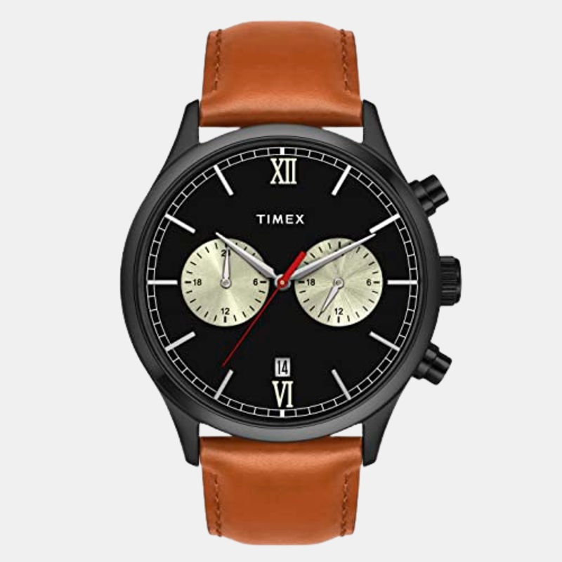 Men Black Analog Leather Watch TWEG19808