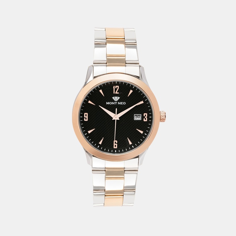 Men Black Analog Stainless Steel Watch 8010E-M1304