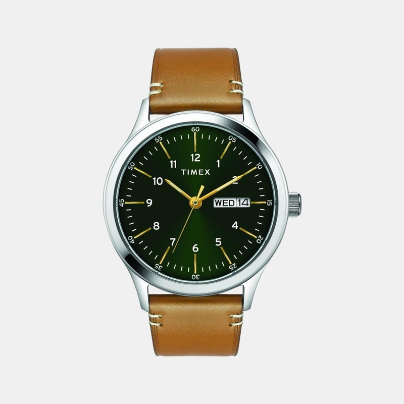 Men Green Analog Leather Watch TWEG19700