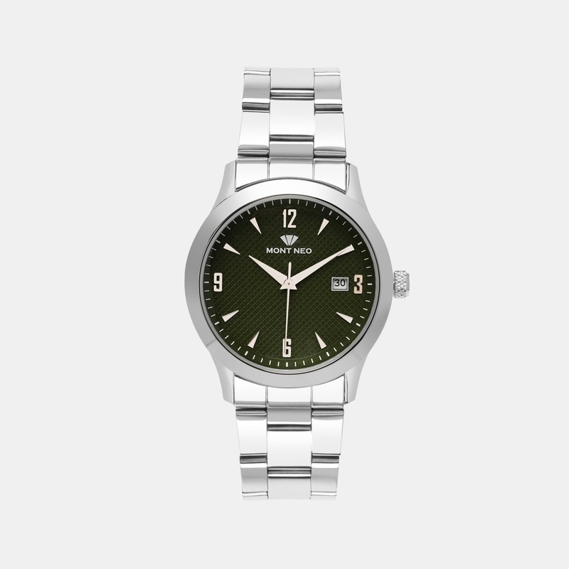 Men Green Analog Stainless Steel Watch 8010E-M1114