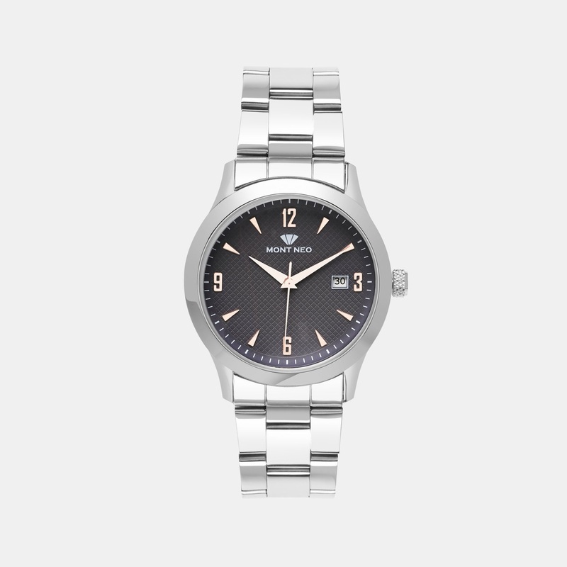 Men Grey Analog Stainless Steel Watch 8010E-M1115