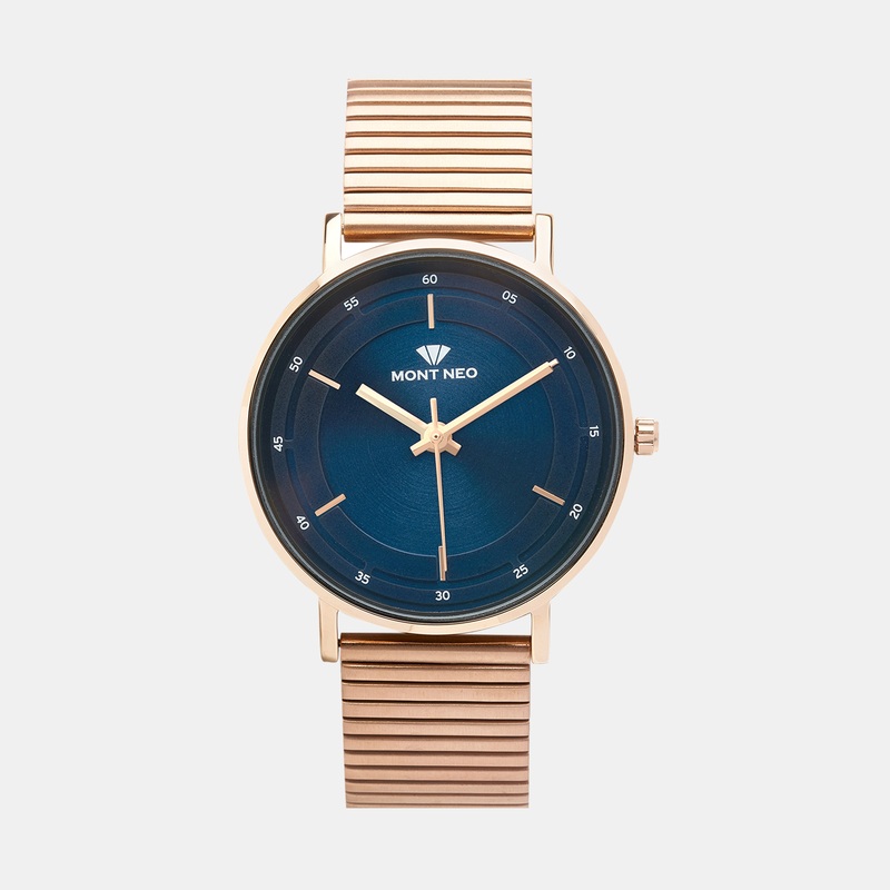 Men Quartz Blue Dial Analog Metal Watch 8013T-B3305