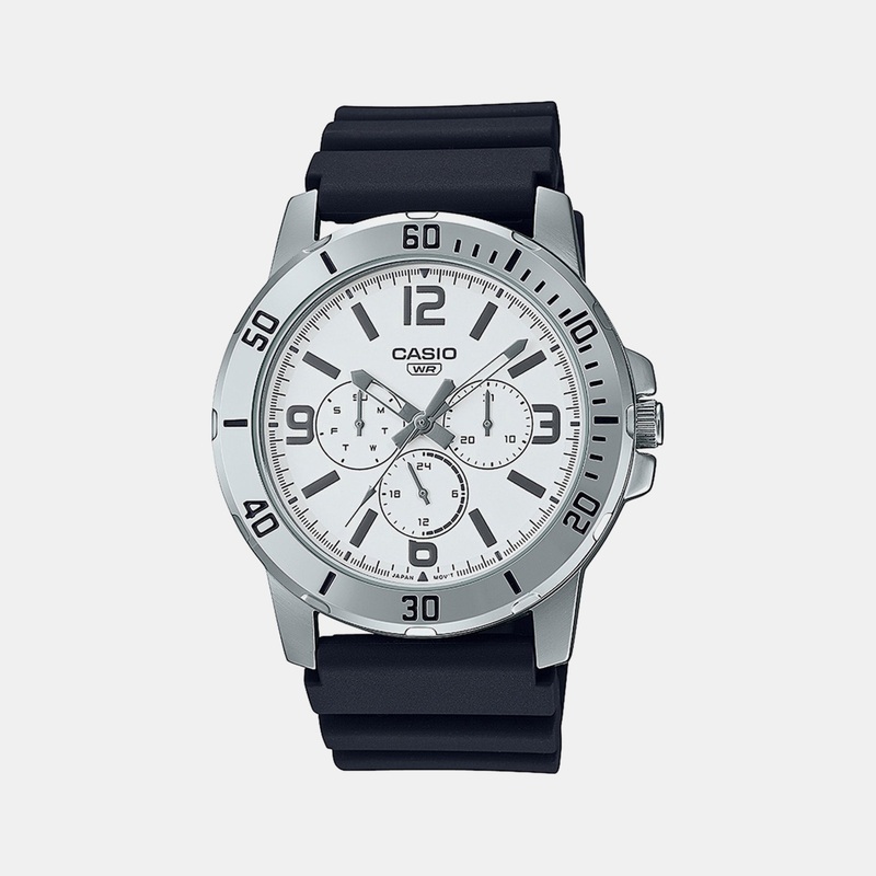 Men's White Chronograph Resin Watch A2146 - MTP-VD300-7BUDF