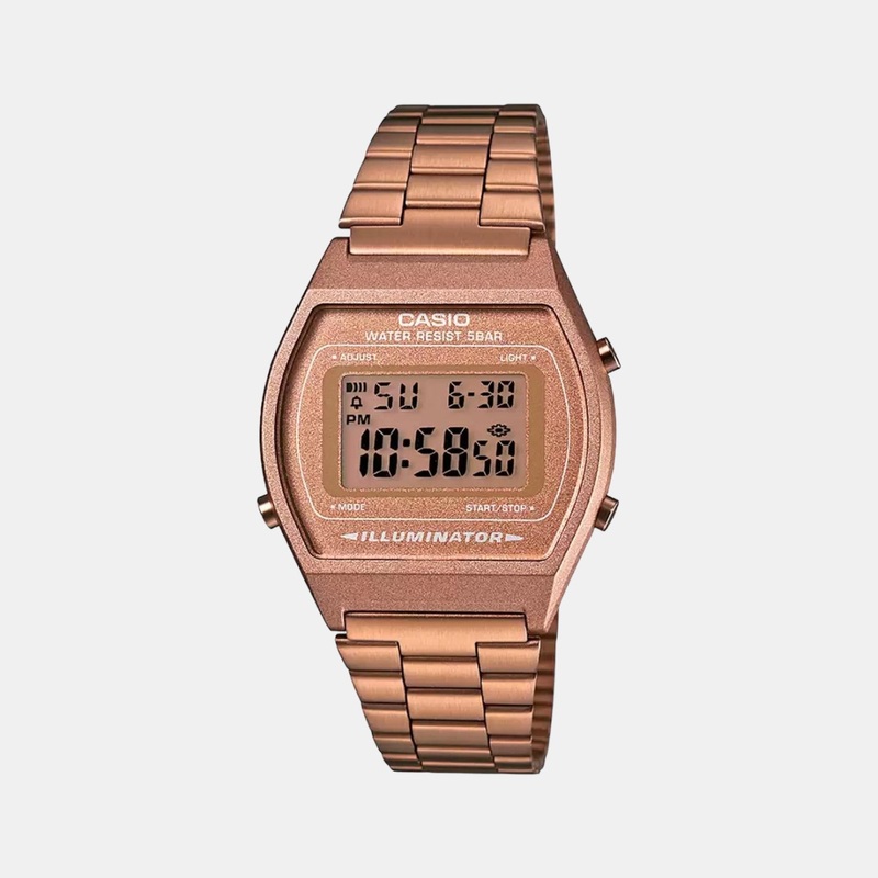 Vintage Rose Gold Digital Unisex Stainless Steel Watch D128 - B640WC-5ADF