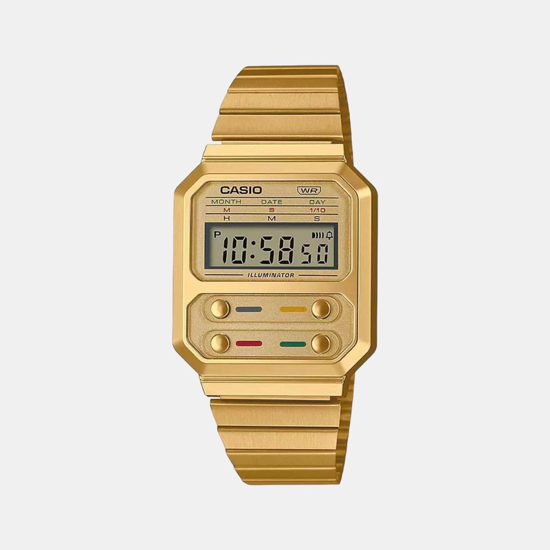 Vintage Unisex Digital Stainless Steel Watch D240 - A100WEG-9ADF