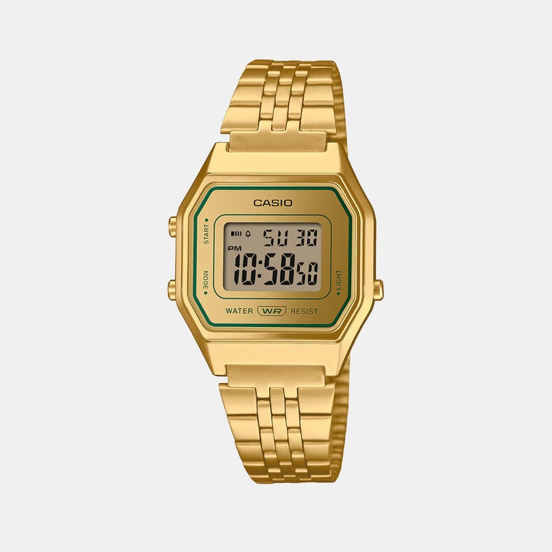 Vintage Women Quartz Gold Dial Digital Stainless Steel Watch LA680WEGV-9ADF D382