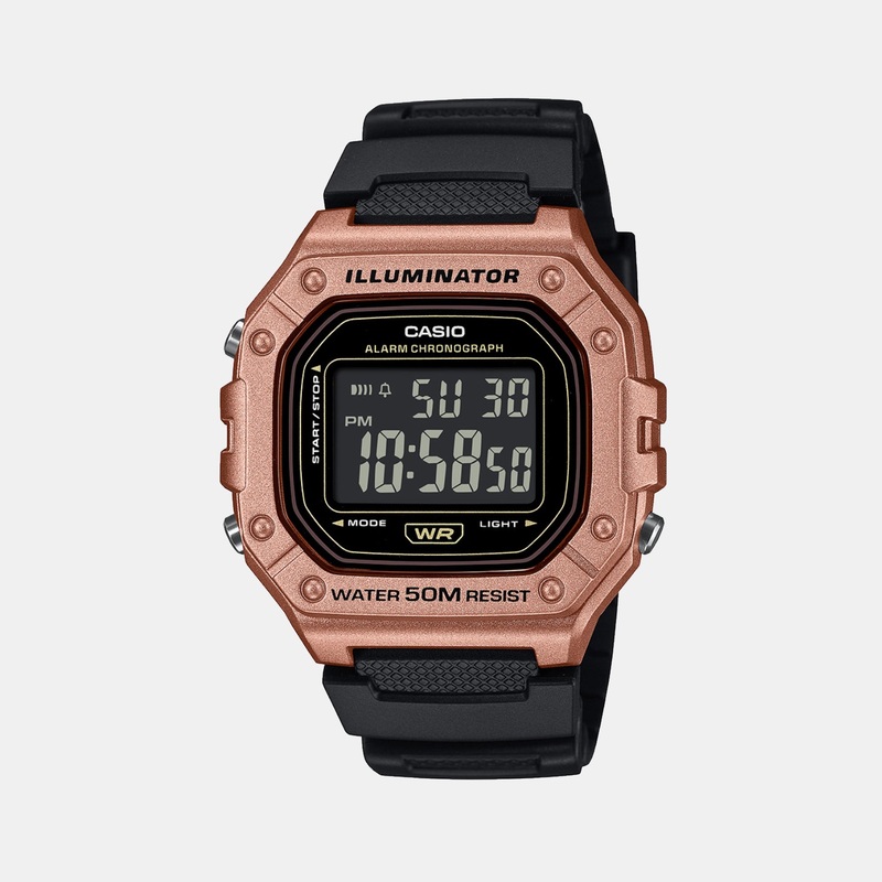 Youth Men Quartz Black Dial Digital Resin Watch W-218HM-5BVDF D375