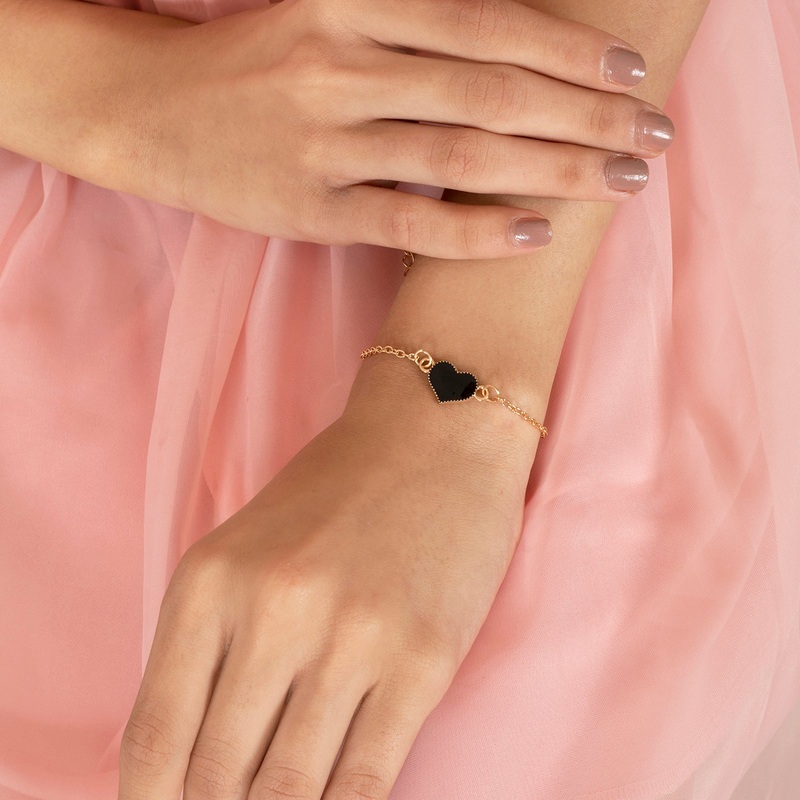 Bewitched Full Of Love Black Heart Bracelet