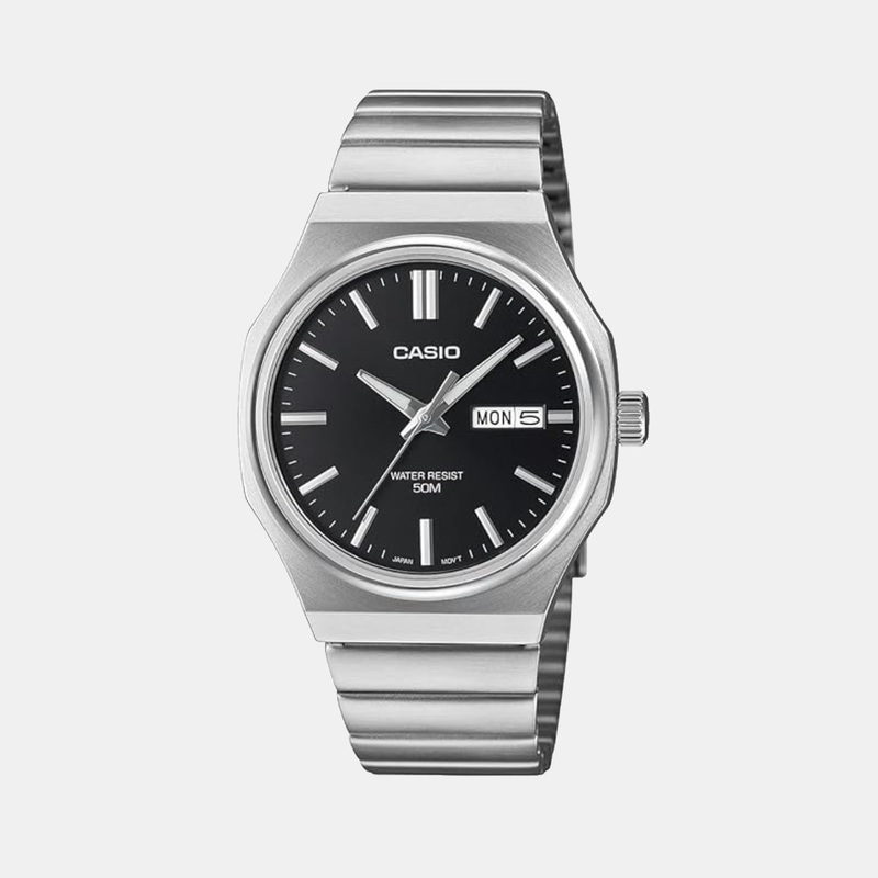 Enticer Men Quartz Black Dial Analog Stainless Steel Watch MTP-E735D-1AV A2416