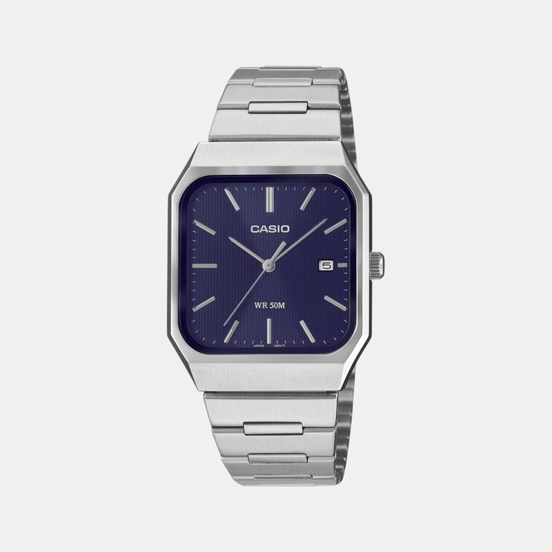Enticer Men Quartz Blue Dial Analog Stainless Steel Watch MTP-B185D-2A1VDF A2466