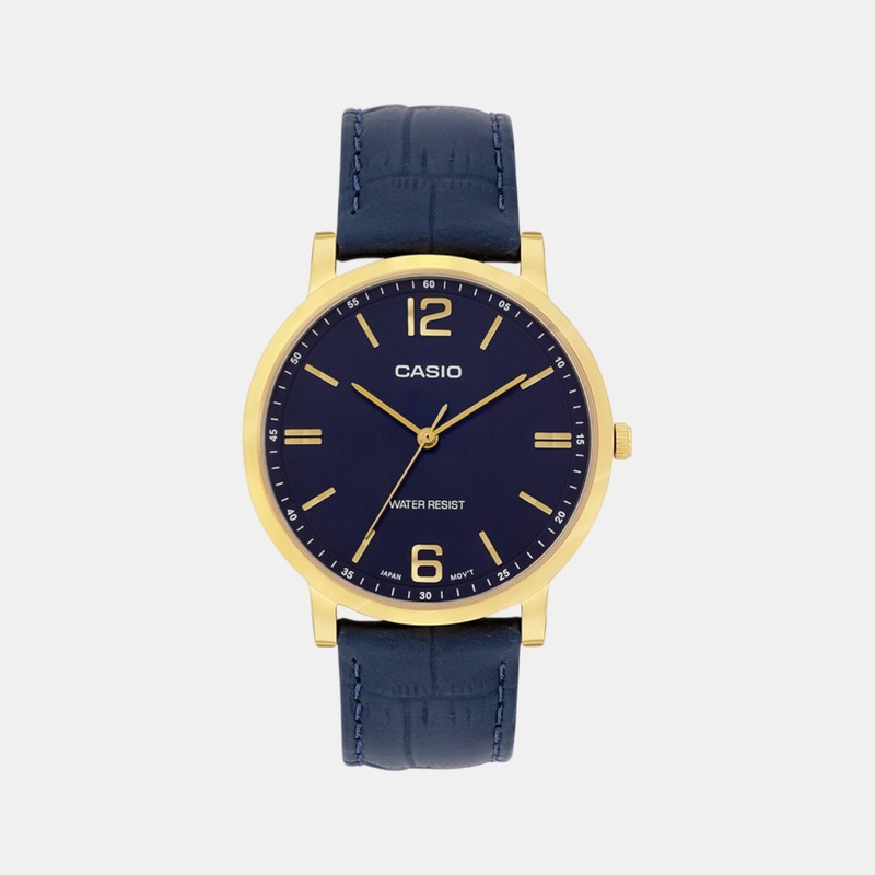 Enticer Men's Blue Dial Analog Stainless Steel Watch MTP-SN5YGL-2A A2439